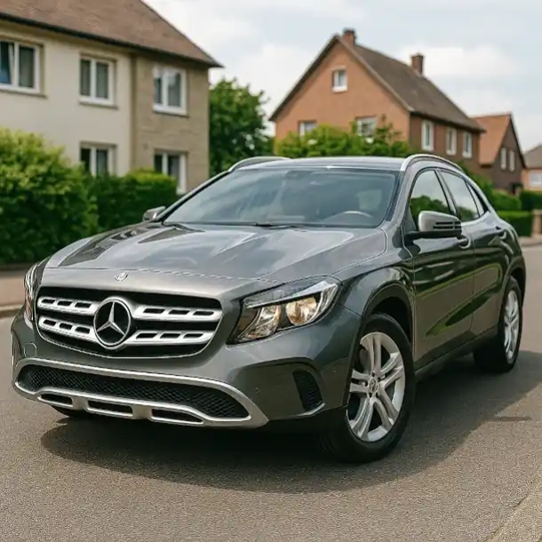 Ein gebrauchtes Mittelklasse-Auto, bereit für den Autoankauf in Bergkamen, steht auf einem Parkplatz.